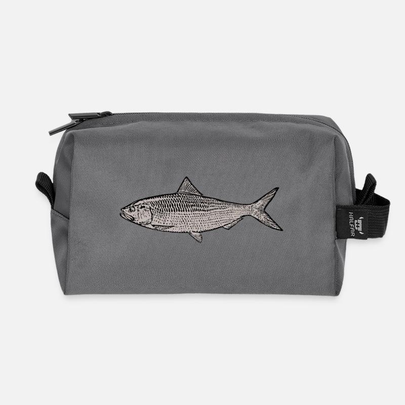 fish - Recycled Toiletry Zip Bag - anthracite