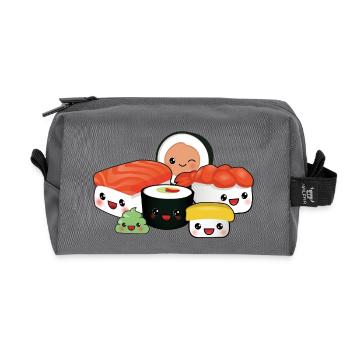 happy Sushi Family - Recycelte Kulturtasche - Anthrazit - Vorne