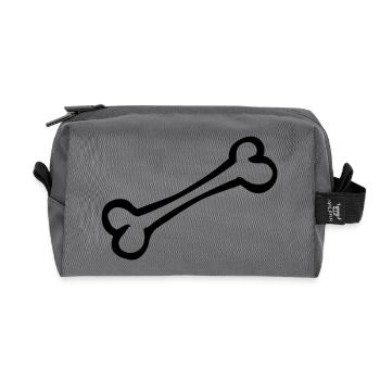 bone_r1 - Recycled Toiletry Zip Bag - anthracite - Front