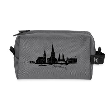Minimalist Stadt skyline Silhouette Rheinberg - Recycelte Kulturtasche - Anthrazit - Vorne