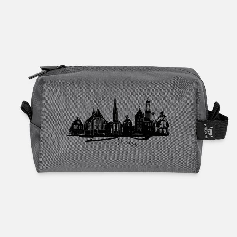 Altstadt Silhouette Moers - Recycelte Kulturtasche - Anthrazit