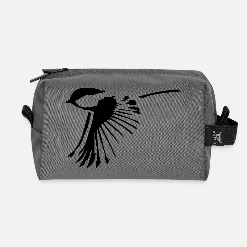 Bird - Recycled Toiletry Zip Bag - anthracite