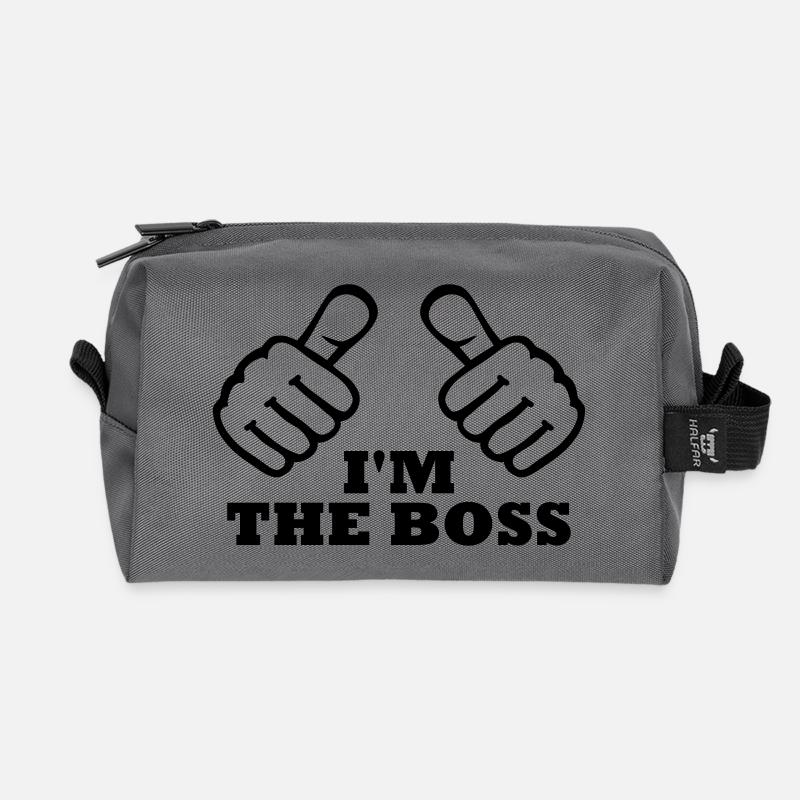 I'm the boss - Recycelte Kulturtasche - Anthrazit