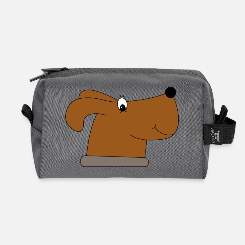 Hund - Recycelte Kulturtasche - Anthrazit