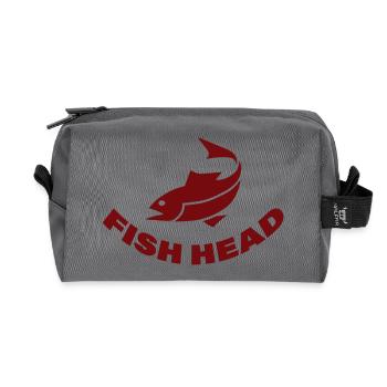 FISH HEAD - Recycled Toiletry Zip Bag - anthracite - Front