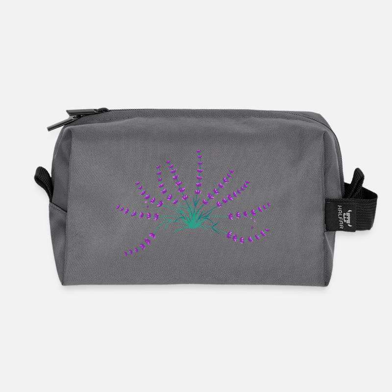 Lavender - Recycled Toiletry Zip Bag - anthracite