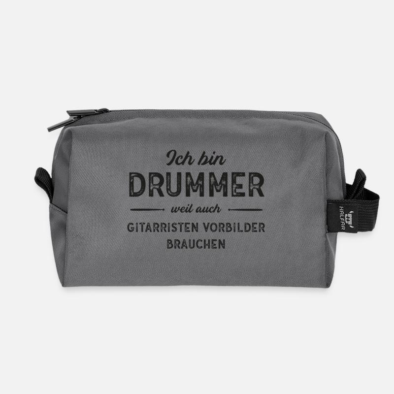 Ich bin Drummer... (sw) - Recycelte Kulturtasche - Anthrazit
