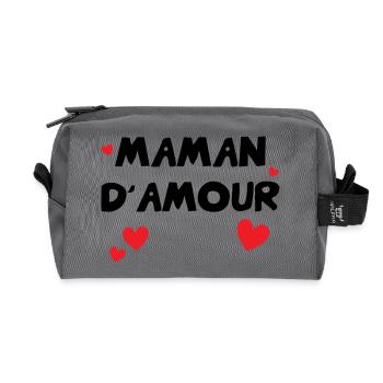 Maman d'Amour - Muttertag - Recycelte Kulturtasche - Anthrazit - Vorne
