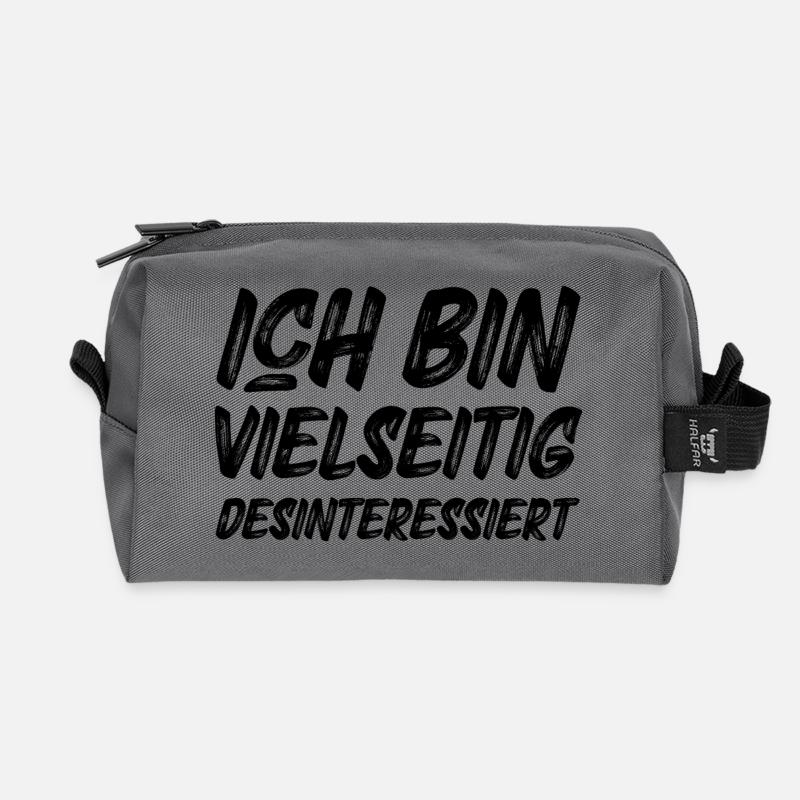 Ich bin vielseitig desinteressiert - Recycelte Kulturtasche - Anthrazit