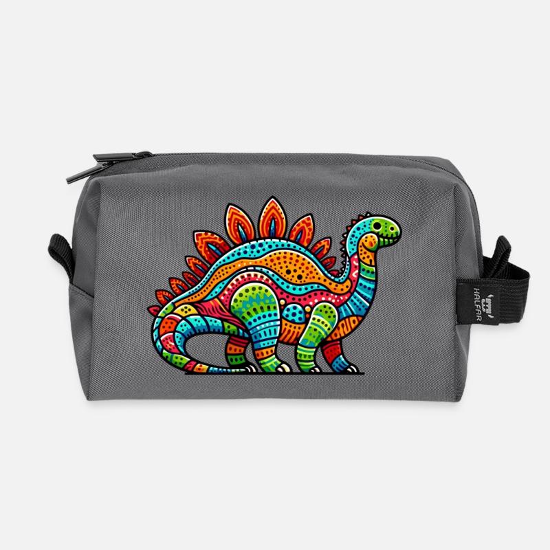 Dinosaurier - Recycelte Kulturtasche - Anthrazit