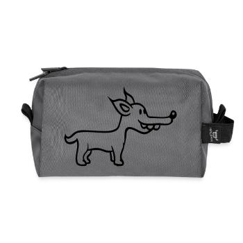 Hund Steht Süß Kleiner Glücklicher Welpe Haustier - Recycelte Kulturtasche - Anthrazit - Vorne