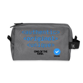 Authentic Original One Of The Kind - Recycled Toiletry Zip Bag - anthracite - Front