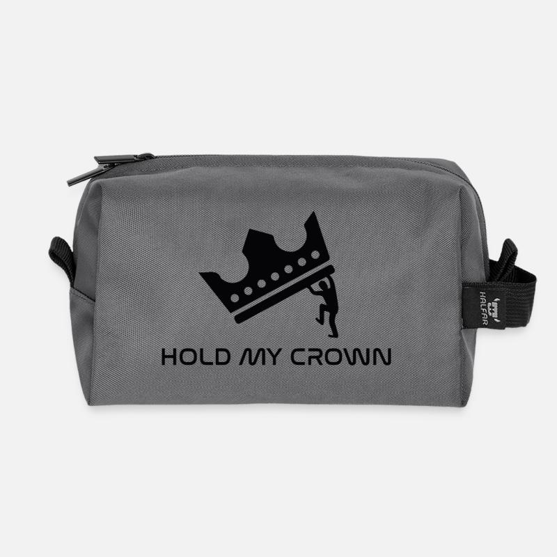 Hold my crown - Recycelte Kulturtasche - Anthrazit