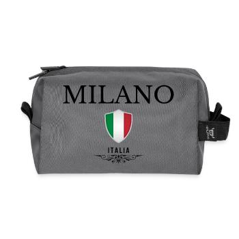 Souvenir Milan, Milan Italy - Recycled Toiletry Zip Bag - anthracite - Front