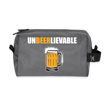 UnBEERlievable Funny Design - Recycled Toiletry Zip Bag - anthracite - Front