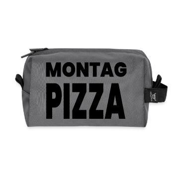 Pizza - Recycled Toiletry Zip Bag - anthracite - Front