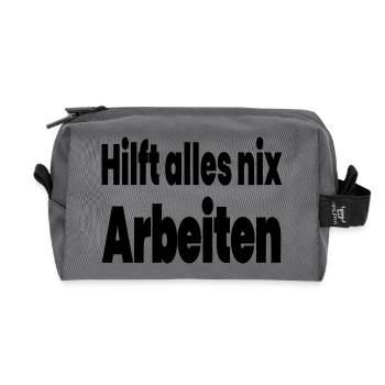 work - Recycled Toiletry Zip Bag - anthracite - Front