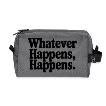 Whatever Happens, Happens - Recycled Toiletry Zip Bag - anthracite - Front