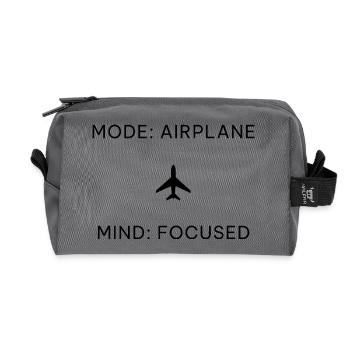 Fashion Airplane Mind Focused – Digital Detox Saying - Recycled Toiletry Zip Bag - anthracite - Front