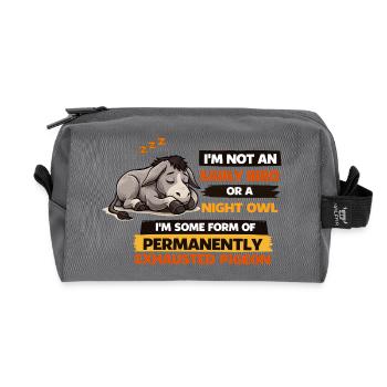 Permanently Exhausted Pigeon - Recycled Toiletry Zip Bag - anthracite - Front