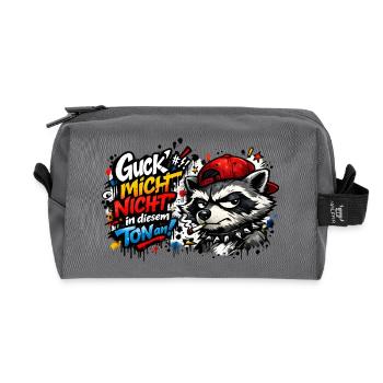 Guck mich nicht in diesem Ton an! - Recycelte Kulturtasche - Anthrazit - Vorne