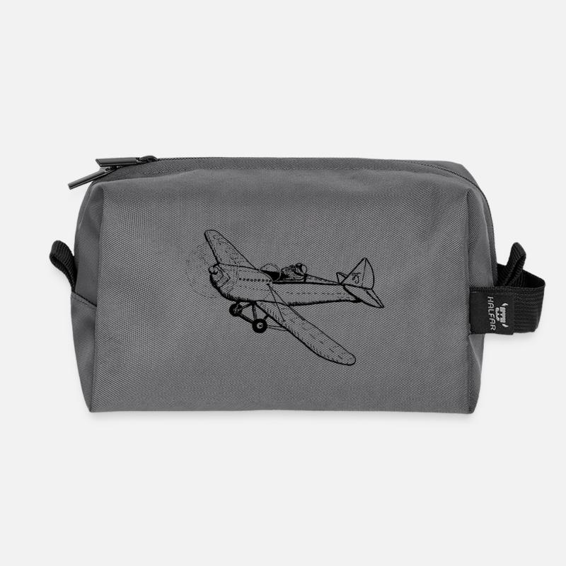 Schnurrhaarpilot - Recycelte Kulturtasche - Anthrazit