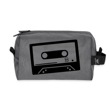 Tape - DJ - Cassette - Recycled Toiletry Zip Bag - anthracite - Front