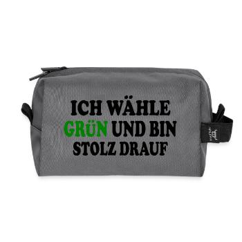 ich wähle grün und bin stolz darauf - Recycelte Kulturtasche - Anthrazit - Vorne