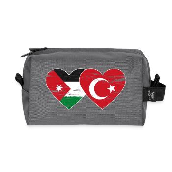 Jordan Turkey Flag Heart Used - Recycled Toiletry Zip Bag - anthracite - Front