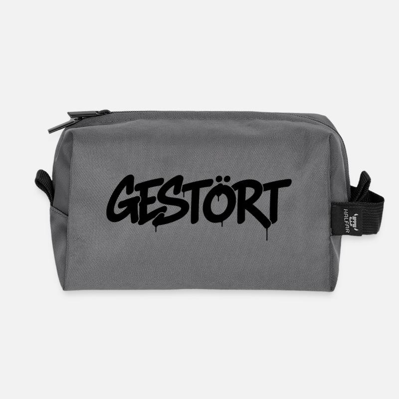 GESTÖRT - Recycled Toiletry Zip Bag - anthracite