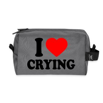i love crying - Recycelte Kulturtasche - Anthrazit - Vorne