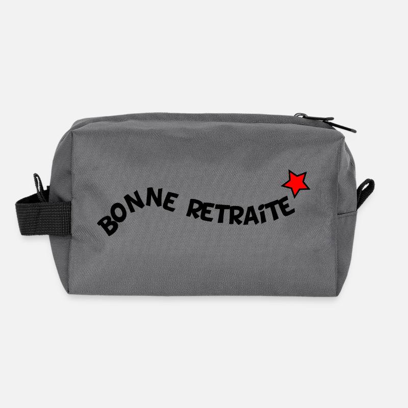 RETRAITE. BONNE RETRAITE. JOYEUSE RETRAITE Trousse de toilette en tissu recyclé