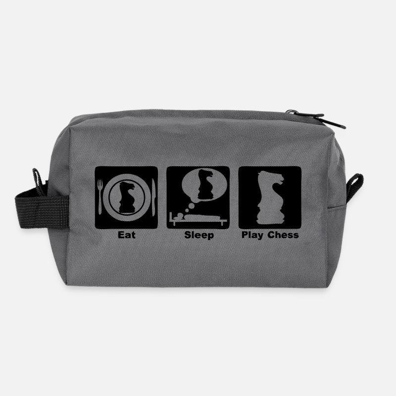 chess eat sleep play Trousse de toilette en tissu recyclé