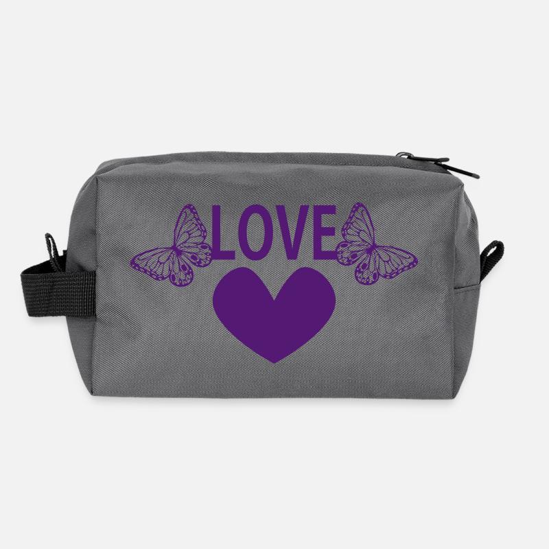 LOVE - Recycelte Kulturtasche - Anthrazit