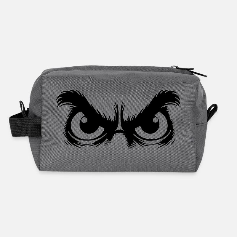 Eulen Augen mit sturem Blick - Recycelte Kulturtasche - Anthrazit