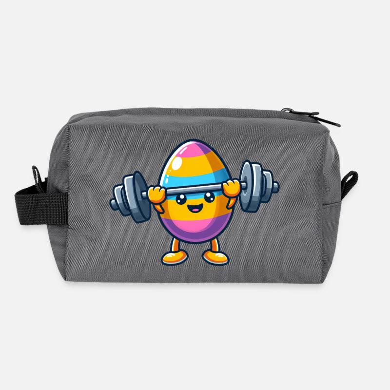 Easter Egg Easter Egg Dumbbell Fitness Body Building Recycled Toiletry Zip Bag