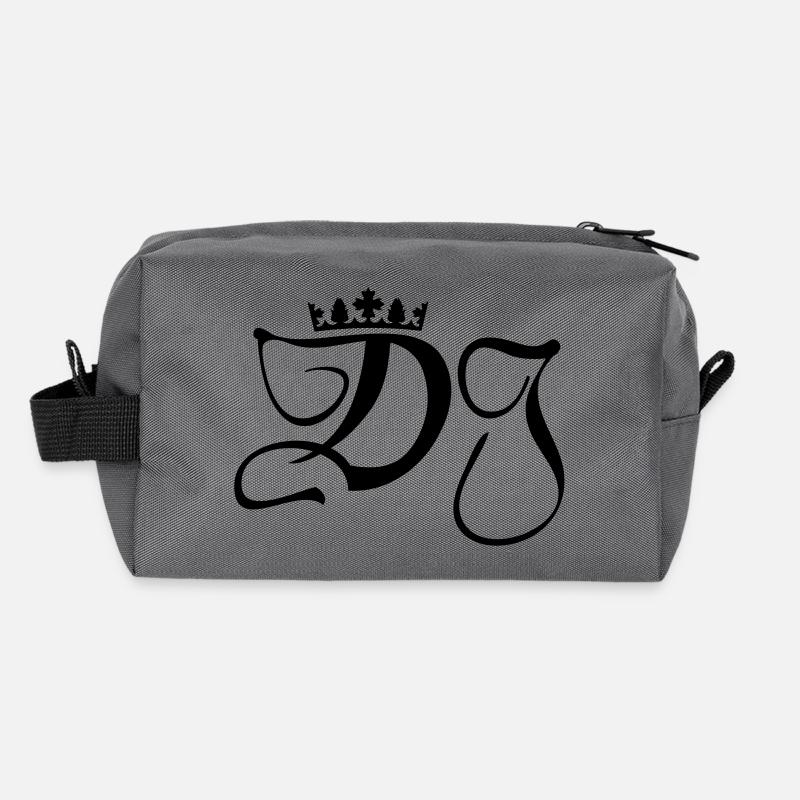 DJ-disc jockey monogram with crown Recycled Toiletry Zip Bag