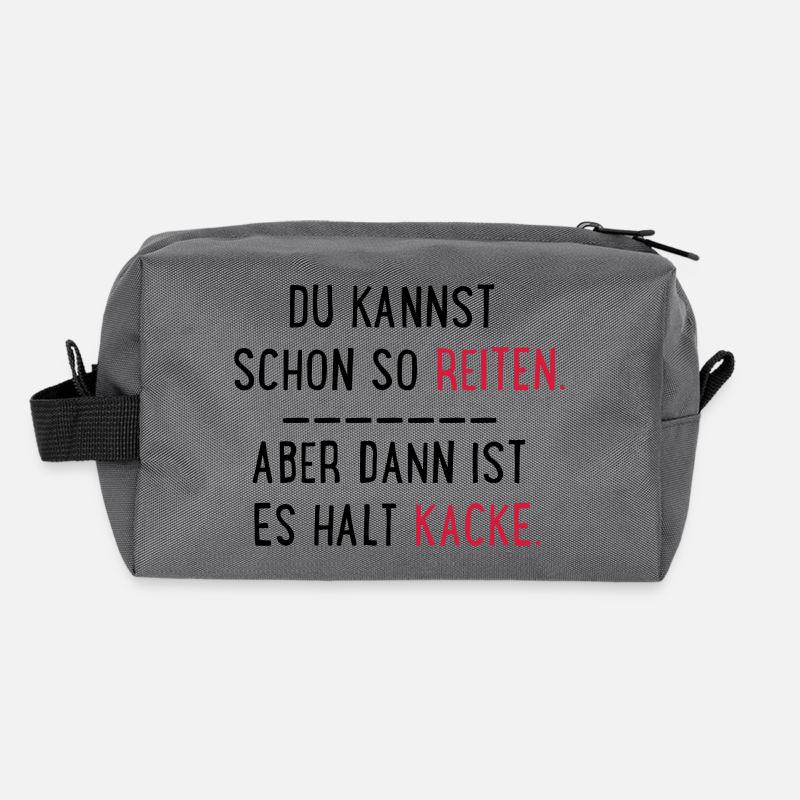 kacke reiten - Recycelte Kulturtasche - Anthrazit