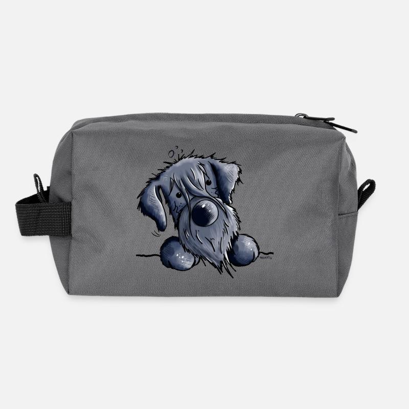 Knuffiger Schnauzer - Recycelte Kulturtasche - Anthrazit