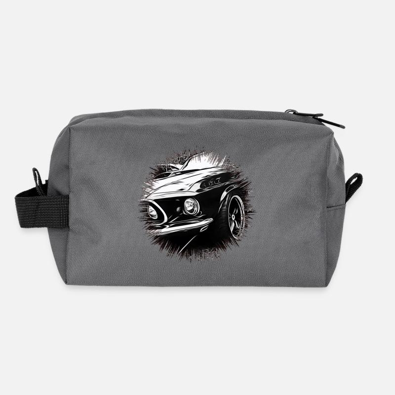 Auto - Recycelte Kulturtasche - Anthrazit