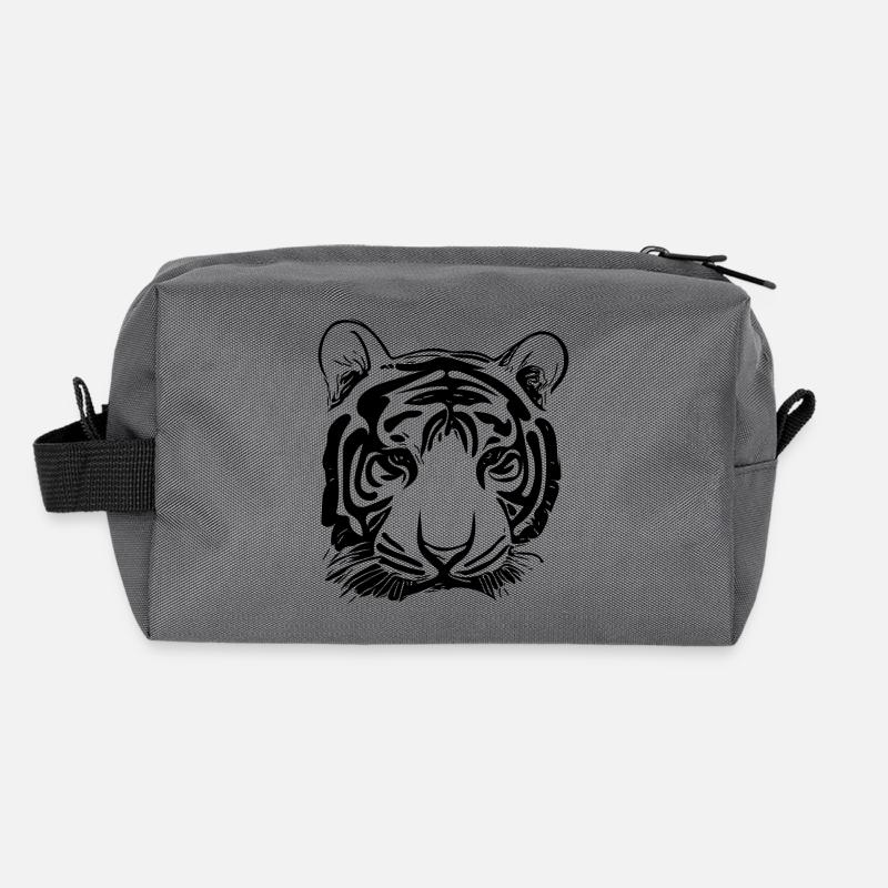 Tiger Big Cat avec motif à rayures vintage Trousse de toilette en tissu recyclé