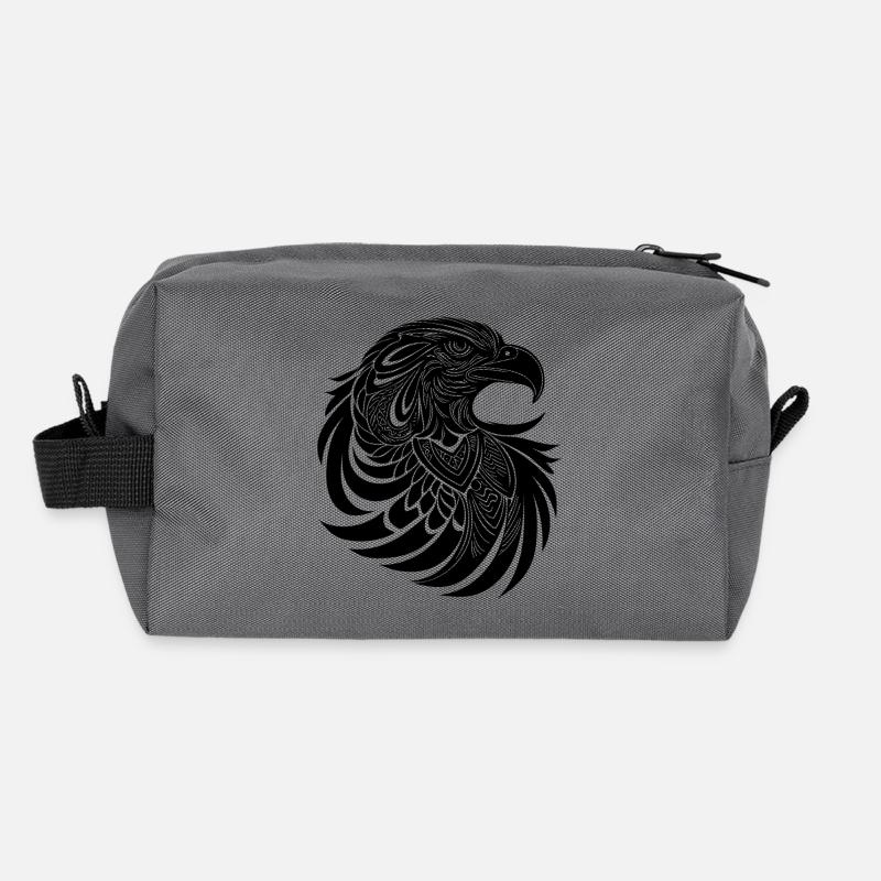 Adler Tribal Logo in Tattoo Style - Recycelte Kulturtasche - Anthrazit