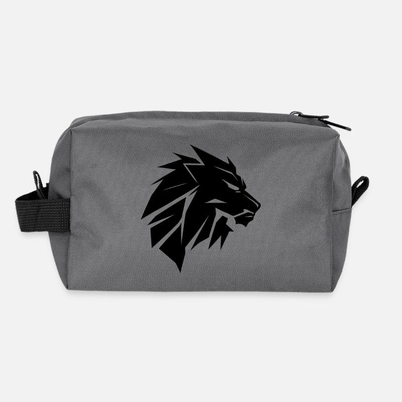 Tête de lion élégante avec crinière Trousse de toilette en tissu recyclé