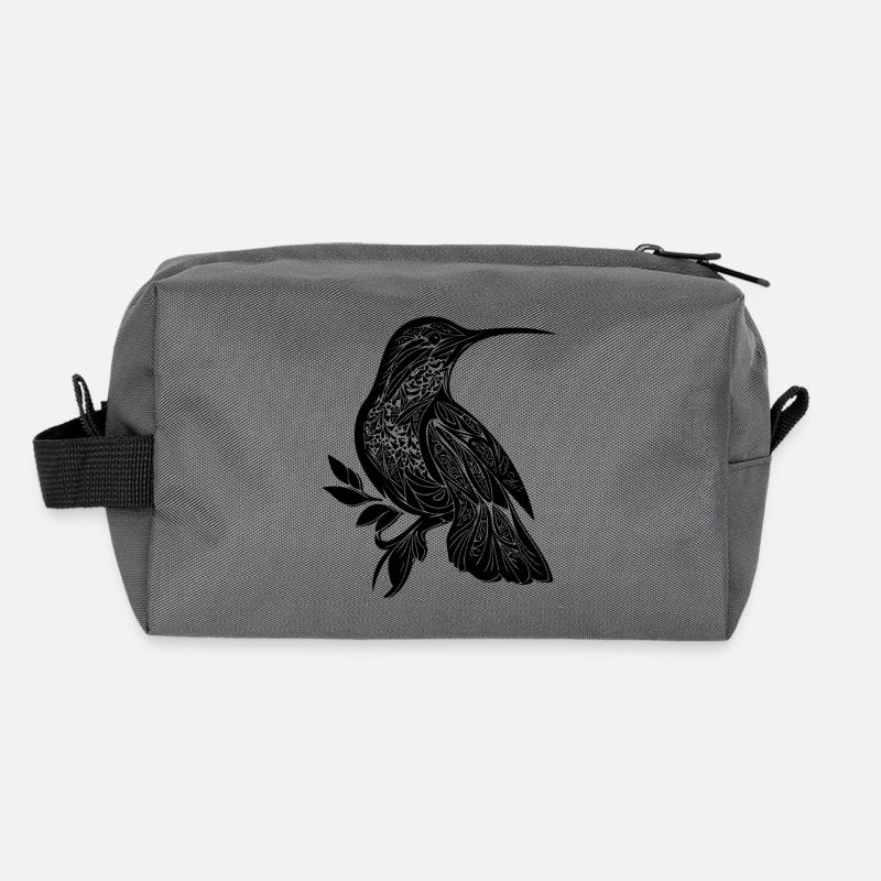 Tatouage exotique Colibri Aile de style tribal Trousse de toilette en tissu recyclé