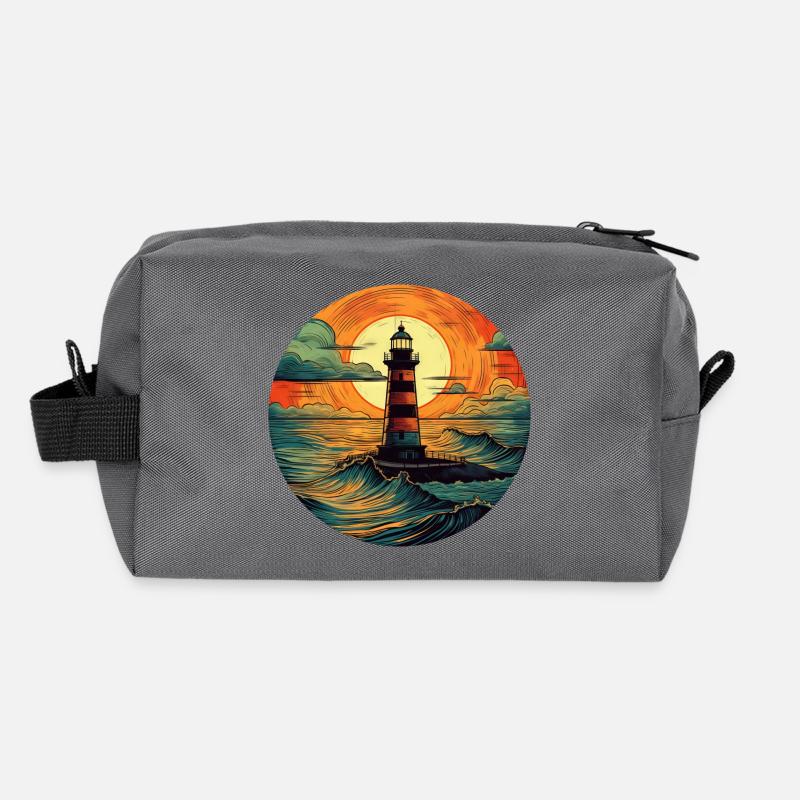 Leuchtturm bei Sonnenuntergang, Romantisches Recycelte Kulturtasche