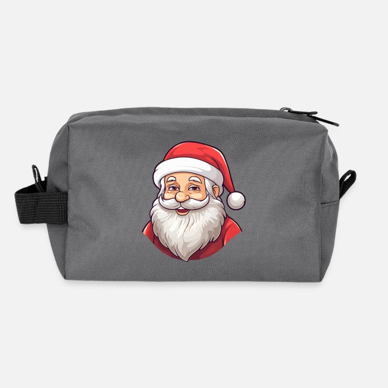 Père Noël mignon avec barbe et chapeau Trousse de toilette en tissu recyclé