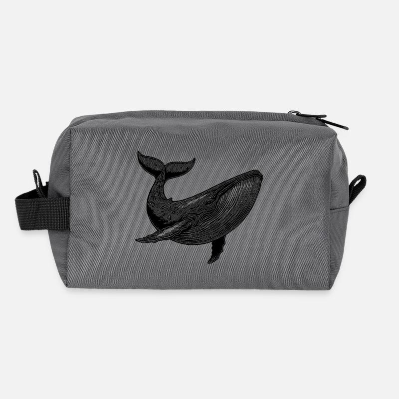 Grande baleine Vintage Massive créature marine Trousse de toilette en tissu recyclé