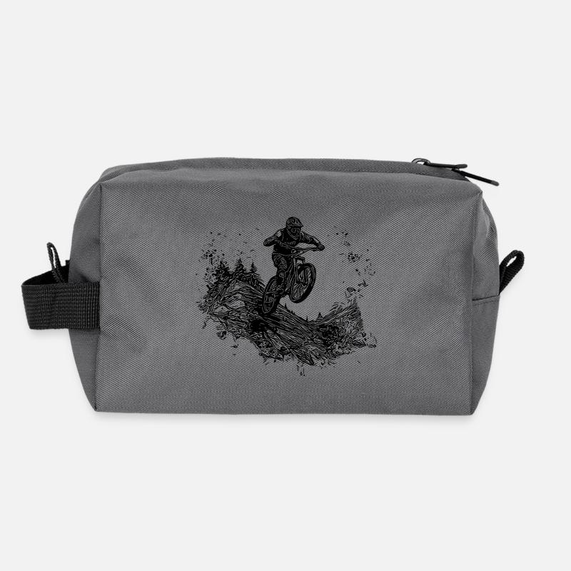 Radfahrer Mountainbiker Berg Abfahrt Sprung Recycelte Kulturtasche