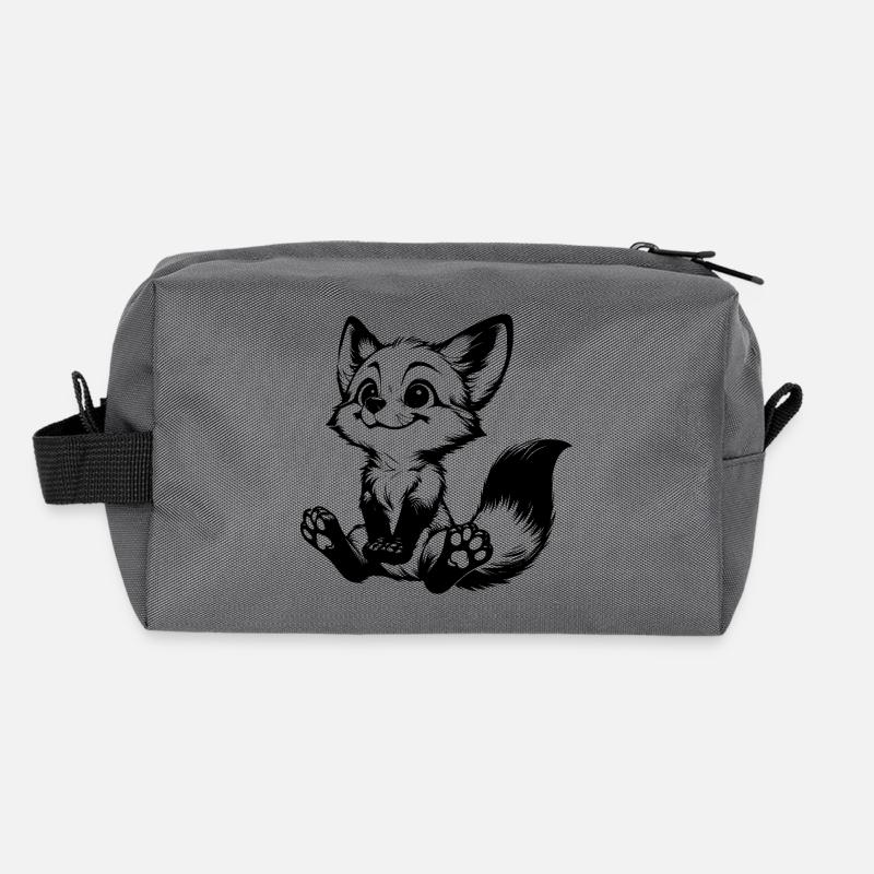 Smiling Sitting Fox Baby Stroke Drawing Recycled Toiletry Zip Bag