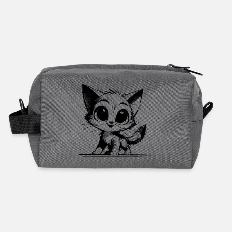 Crayon mignon dessin chats yeux de bébé Trousse de toilette en tissu recyclé